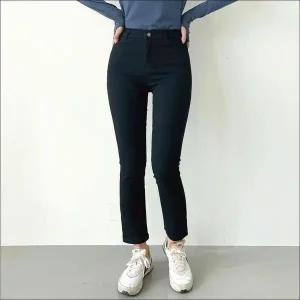 [하프클럽/셀러허브_여성트랜드패션]Rly 여성 겨울 기모 스키니진 블랙진 스