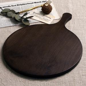 바기오 월넛 플레이팅도마 2호 스테이크 나무 도마 손잡이 우드 피자 빵 서빙보드