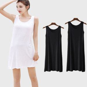 슬립 이너원피스 모달 40수 홈 민소매 드레스 레이어드 나시조깨원피스