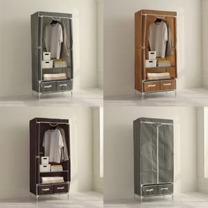 2단 간이 조립식 비키니 커버 부직포 행거 옷장