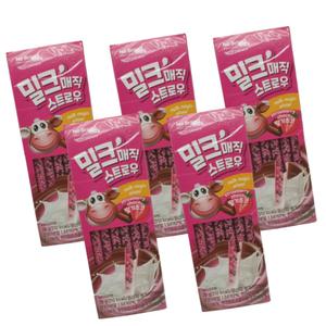 노브랜드 밀크매직스트로우 딸기초코맛 13개입 x 5팩 우유빨대