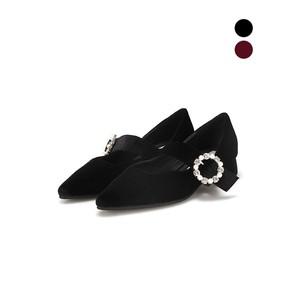 [하프클럽/바바라]세븐플로어 벨벳 큐빅포인트 메리제인 여성구두 3cm_SFE540