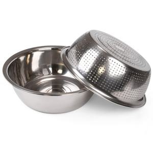 대형 스텐 다라이 58cm 2종세트 물빠짐 타공 절임 김장대야 스텐대야 김치 믹싱볼