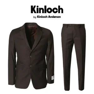 [롯데백화점]킨록 24 FW 남성추동정장 스판 함유 브라운 잔체크슬림핏 수트 IIS52 DK4465