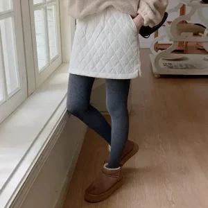 [코코블랑] 스티치 패딩 미니스커트(밴딩)