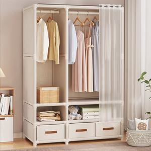 땡스리빙 심플 3단 수납형 간이옷장 시스템장 원룸 서랍 코너 장롱 오픈형옷장 비키니장