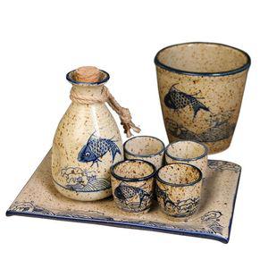 사케 워머 정종잔 물고기모양 일본 도쿠리 소주잔 청주잔 세트