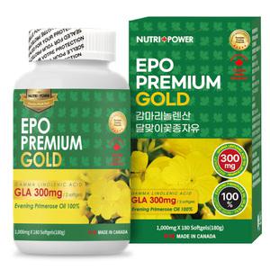 뉴트리파워 고함량 EPO 프리미엄 골드 감마리놀렌산 달맞이꽃종자유 180캡슐 GLA 300mg
