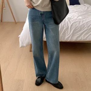 [코코블랑] 와이드 히든밴딩 데님팬츠(숏,미들,롱)