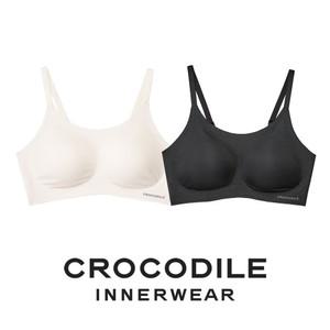 [크로커다일] 감탄브라 소프트핏 쉘론 스트랩 패드일체형 브라2종 오트밀 블랙 CDWBR5M0912