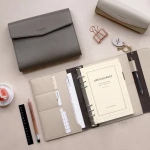 모든픽 가죽 커버 바인더 A5 6공 속지별매 다이어리 하드커버