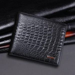 크리스찬케리 남성 소가죽 반지갑 CK-1104 악어무늬 블랙 카드 지폐 수납 지갑