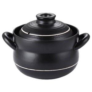 이중돌솥뚝배기 전골 돌솥밥 만들기 블랙 돌솥뚝배기 이중뚜껑 1 5L 세로줄무늬 이중