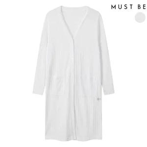 [77-99]여성 브이넥 화이트 롱가디건