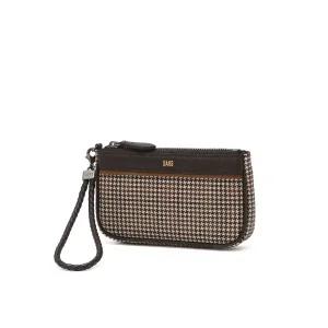 [롯데백화점]닥스 액세서리 [선물포장/쇼핑백동봉] 하운드투스 브라운 체크 가죽 멀티파우치 DBHO5F721