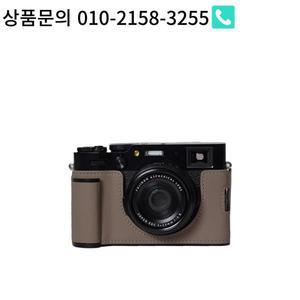 카메라 케이스 가죽 하프 바디 수제 가방 블랙 보호 커버 후지필름 X100VI 액세서리와
