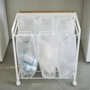 아이캠프 재활용 봉투 거치대 분리 수거 트롤리 재활용 분리 수거함 6칸