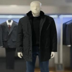 [트루젠] 트루젠 (역시즌) 블랙컬 토끼털탈부착 구스다운 패딩코트 2244IH240450