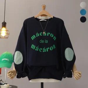 [모노시크] 케리츠 마카롱 단가라 빵떡 배색 맨투맨_MNTG381