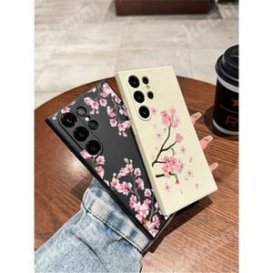 핑크 아트 꽃 전화 케이스 갤럭시 S25 S24 S23 S22 울트라 플러스 S20 FE A15 A35 A50 A51 A54 A55 A71 A72 A73 소프트 커버 DS-IU