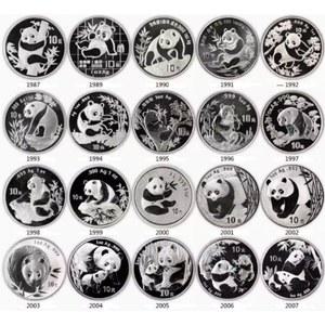 중국 동전 기념 주화 모형 수집 개업 1987 2014 1온스 Ag.999 팬더 은화