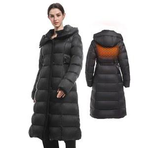 여성 겨울 풀 길이 800 필 덕 다운 코트, 여성용 플러스 사이즈 롱 퍼퍼 재킷 파카, 후드, 두꺼움