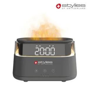 [스타일리스] 탁상용 시계 초음파 미니 가습기 그레이 SW-H22102G