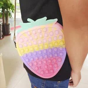 고품질 푸쉬팝 버블 딸기가방 파우치 유아크로스백 푸시팝 (W97A17A)