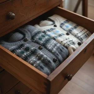 핫핑 [울함유/헤어리니트] 루디얼 노르딕 긴팔 니트가디건