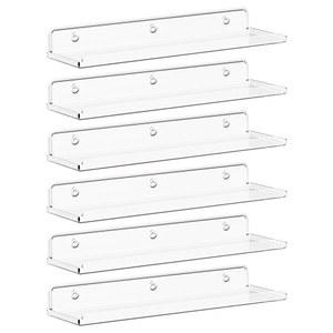 벽을 위한 라이프윗 플로팅 선반 욕실 책장 거실 침실 주방 수납 정리를 6팩 15인치 투명 아크릴 장식