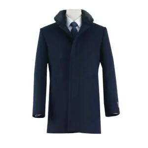 [티지패션 TG패션] 울 캐시미어 혼방 에리퍼 네이비 하프코트 BHC415545