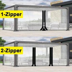 우레탄창 비닐 투명비닐천막 0.33MM 야외 방수 타포린 지퍼 포함 정원 가제보 프라이버시/ 스크린 투명 타