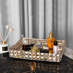 크리스탈 트레이 골드 그릇 라이트 디저트 북유럽