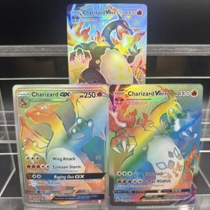 DIY PTCG 컬렉션 카드 메가 리자몽 X ex EN 자체 제작 단일 클래식  애니메이션 선물