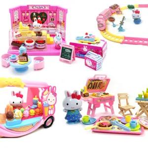 핑크래빗 카페테리아 이층집 동물병원 캠핑놀이 레일기차놀이