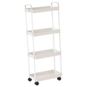 플라스틱 트롤리 틈새 욕실 바퀴형 이동식 트롤리 선반 미니 모바일 수납장 다용도 오픈형 주방 좁은
