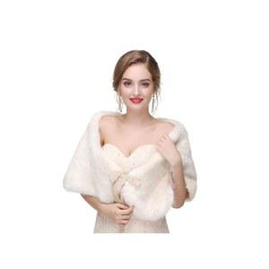 올바이 여성용 인조 모피 랩 웨딩 숄 슬리브리스 1920 망토 밍크