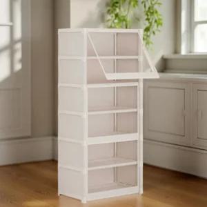 신발통 현관 신발 수납장 운동화 박스 슈즈랙 보관함  조립식 화이트 42cm