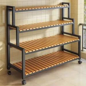 바퀴달린 화분 정리대 선반 텃밭 진열대 테라스 이동식 거실 홈플랜트 견고함 철재 다육이 거