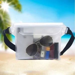 (색상 화이트)워터밤 투명 방수 가방 힙색 PVC 흠뻑쇼 방수팩 크로스백 물놀이 허리 크로스가방