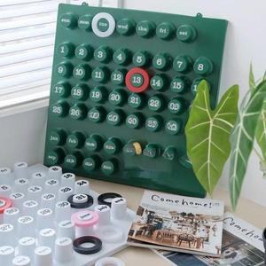 중세풍 영구 달력 반지 복제품, 레트로 독창적인 인터넷 유명인 인스 스타일 벽 장식