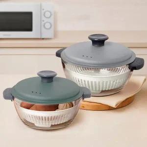 [NS홈쇼핑]전자레인지 찜기 2종세트 / 내열유리 야채찜기 오븐용기[35591436]