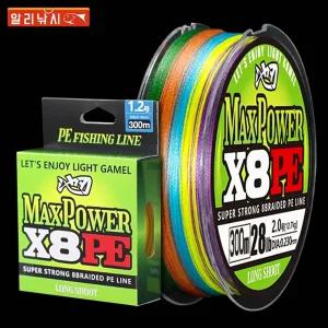MaxPower 8합사 300m PE 낚시줄 0.6호 0.8호 1호 1.2호 1.5호 2호 3호