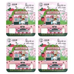 멘소래담 립밤 립아이스 스트로베리 딸기 x4개 / 입술보습 립케어