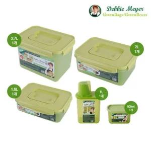 데비마이어 김치통 그린 3종(1.5L+2L+3.7L)+드라이앤프레쉬박스 그린 2종(500m1+1L)