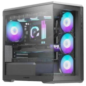 앱코 PC 케이스 컴퓨터 보호 ARGB 미니 타워 블랙