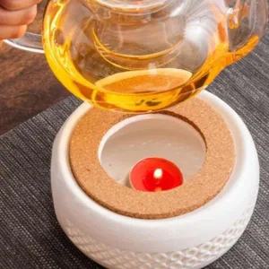 [골드스마일]도자기 차 온기유지기 화이트 티워머 차포트 보온용 티서버