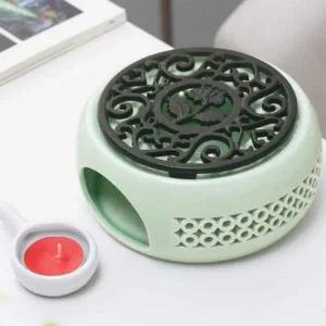 [골드스마일]도자기 티워머 민트블랙 차우리는 도구 티팟 따뜻하게 보온 티세트