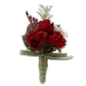 [골드스마일]플라워브로치 블룸 부토니에 브로치(레드) 셀프웨딩 신랑코사지