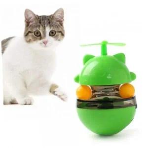 [골드스마일]고양이간식볼 프로펠러 오뚝이 간식볼(그린) 노즈워크 애견장난감